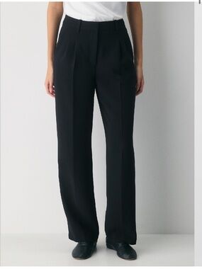 Aritzia Effortless Pant. Black Tailored Wide-Leg Trousers
